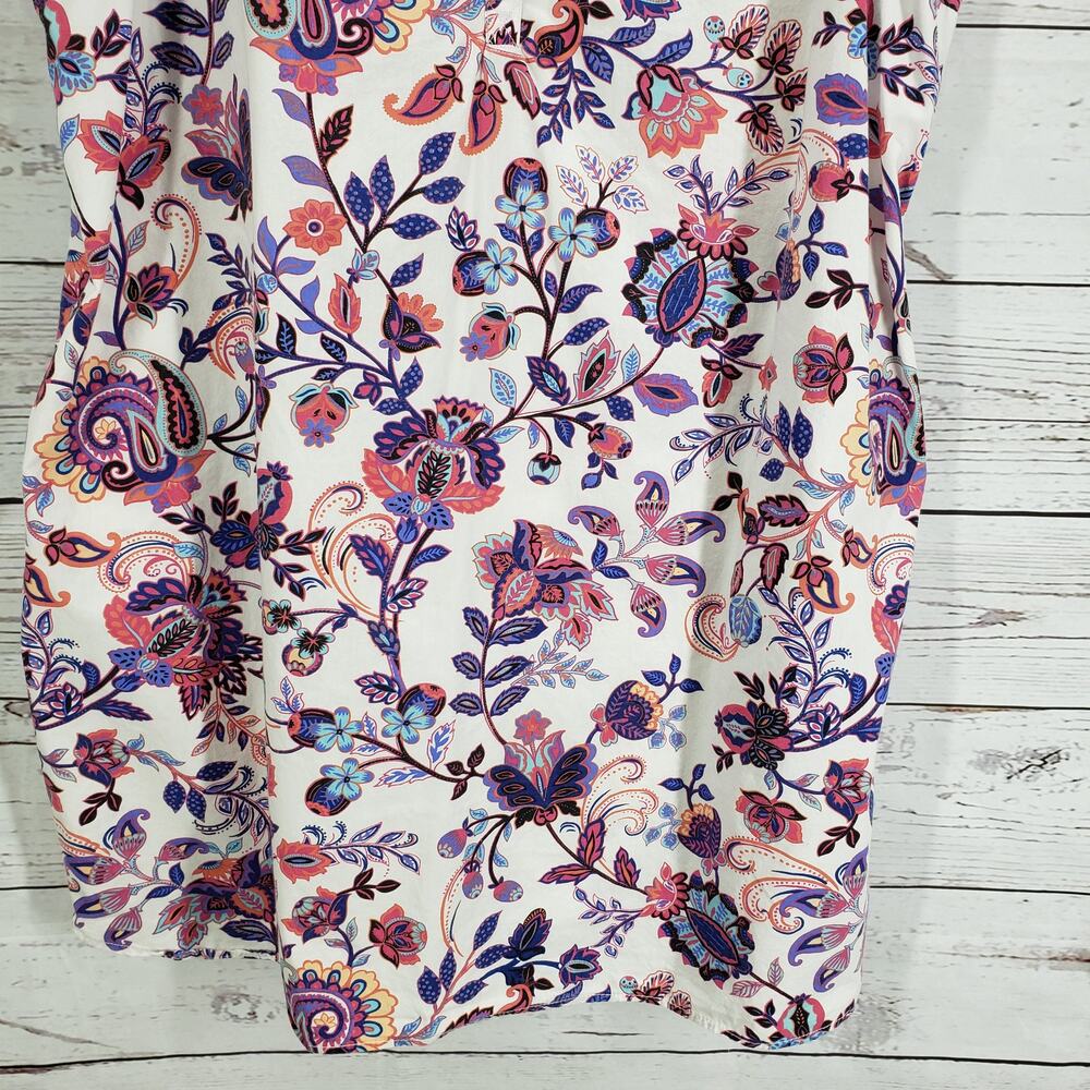 I.B. Diffusion Floral Paisley Cotton Sleeveless Side Pockets Dress Size 2X - Picture 5 of 15